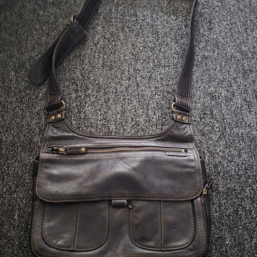 Fossil Black Leather Crossbody Bag